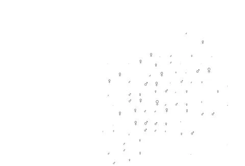 Light black vector pattern with gender elements. Stock Illustration