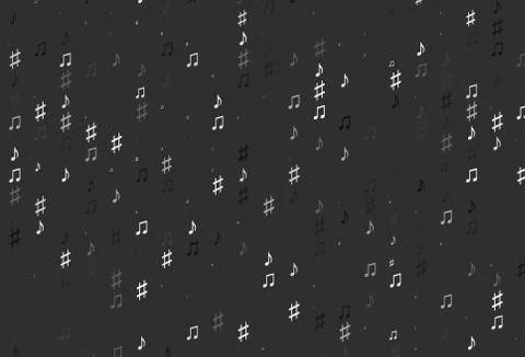 Light Black vector pattern with music elements. イラスト素材