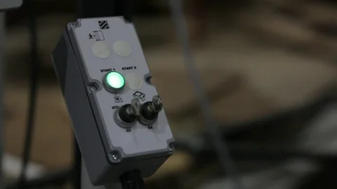 Light Blinks on CNC Machine Safety Sensors Stock Footage 82855492