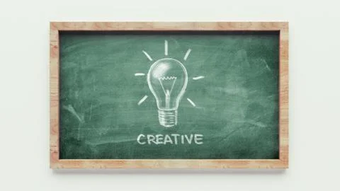 Light blub chalkboard drawing Stock Illustration