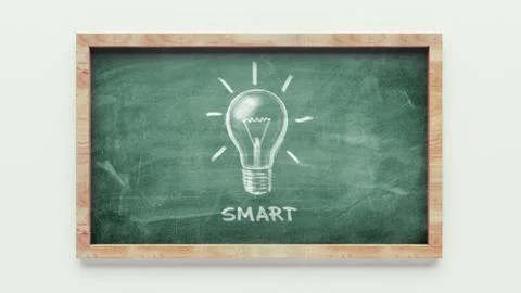 Light blub chalkboard drawing Stock Illustration