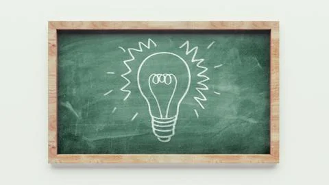 Light blub chalkboard drawing Stock Illustration