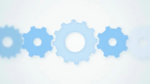 Light blue 3D cogs spinning seamless loop motion background Stock Footage 345657882