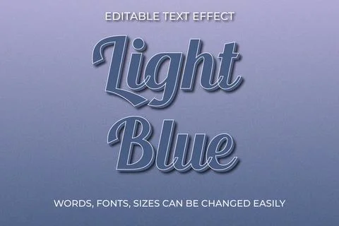 Light blue 3d editable text effect Illustrazione stock