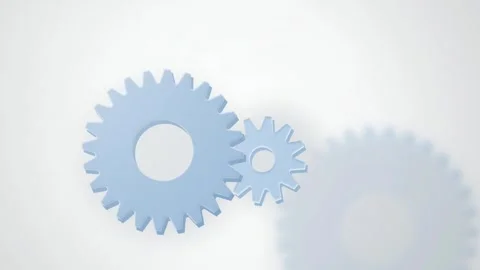 Light blue 3D gear cogs rotating seamless loop motion background Stock Footage 345657684