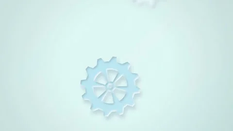 Light blue 3D gear rotating seamless loop motion background Stock Footage 345601029
