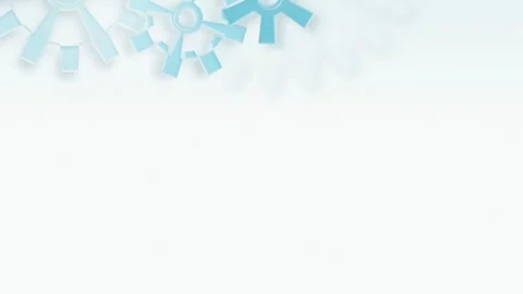 Light blue 3d gears rotating seamless loop motion background Stock Footage 345601396