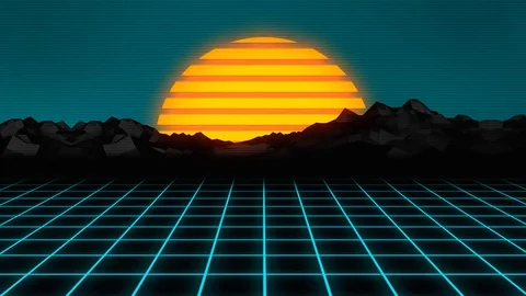 Light Blue 3D Grid Retro Design Stock Footage 120973735