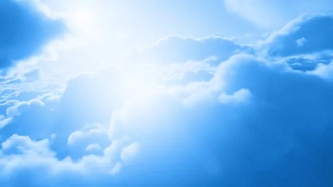 Light blue 3d sky, animated white clouds textured presentation background Stock Footage 314119518