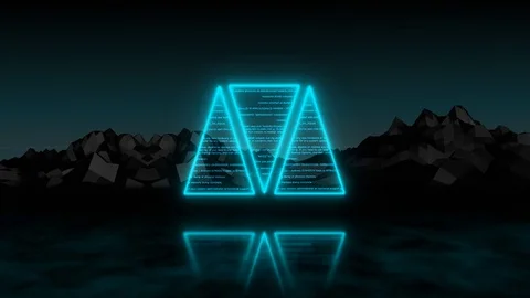 Light Blue 3D Triangle Retro Stock Footage 121027147