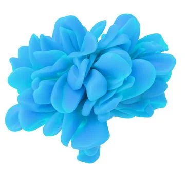 Light blue abstract 3D floral element isolated on white background. Stock Illustration