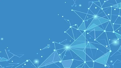Light blue abstract background. Glowing gradient point line connection dots low Stock-Illustration