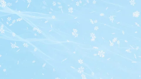 Light blue abstract background with snowflakes and glowing particles Stock Footage 87540163