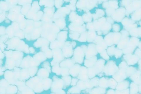 Light blue abstract background with white fluffy bubble patterns or soft cloudy Stock Illustration