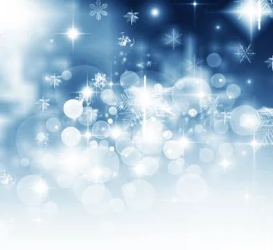 Light blue abstract christmas background with white snowflakes Stock Illustration