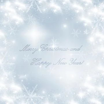 Light blue abstract christmas background with white snowflakes Stock Illustration