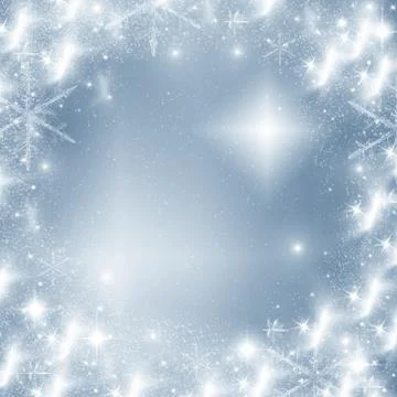 Light blue abstract christmas background with white snowflakes Stock Illustration
