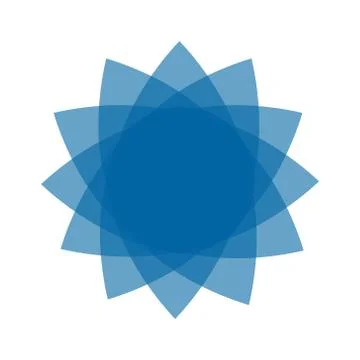 Light blue abstract geometric flower logo template Stock Illustration
