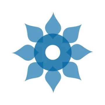 Light blue abstract geometric flower logo template Stock Illustration