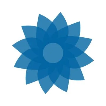 Light blue abstract geometric flower logo template Stock Illustration