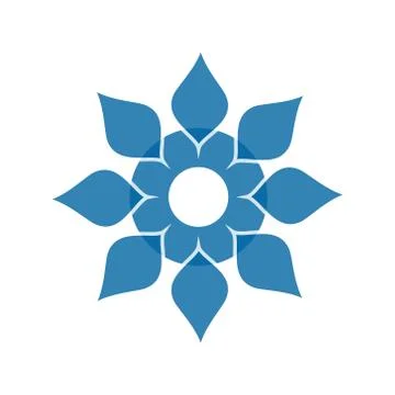 Light blue abstract geometric flower logo template Stock Illustration