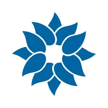 Light blue abstract geometric flower logo template Stock Illustration