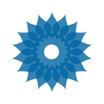 Light blue abstract geometric flower logo template Stock Illustration