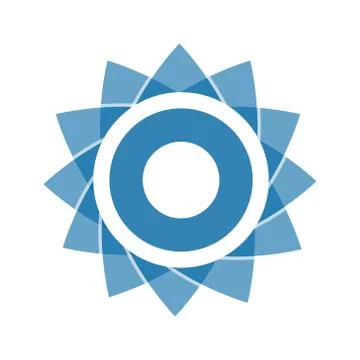 Light blue abstract geometric flower logo template Stock Illustration