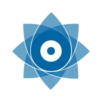 Light blue abstract geometric flower logo template 스톡 일러스트