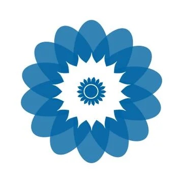 Light blue abstract geometric flower logo template Stockillustratie