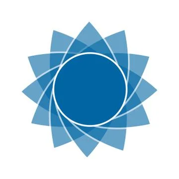 Light blue abstract geometric flower logo template 스톡 일러스트