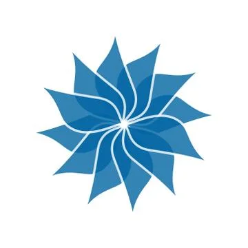 Light blue abstract geometric flower logo template イラスト素材