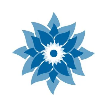 Light blue abstract geometric flower logo template Stockillustratie