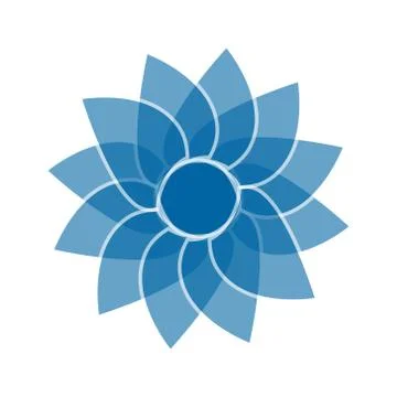 Light blue abstract geometric flower logo template Иллюстрация