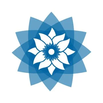 Light blue abstract geometric flower logo template Иллюстрация