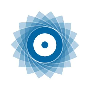 Light blue abstract geometric flower logo template イラスト素材