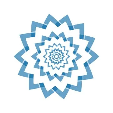 Light blue abstract geometric flower logo template Stock-Illustration