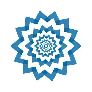 Light blue abstract geometric flower logo template Stock Illustration