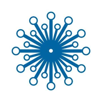 Light blue abstract geometric flower logo template Stock Illustration