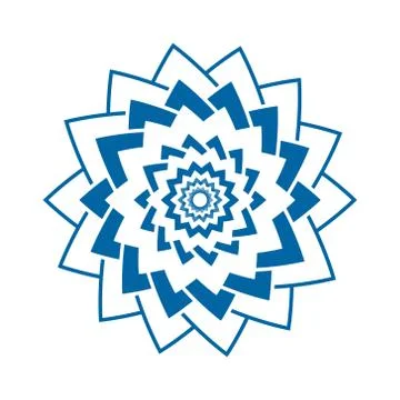 Light blue abstract geometric flower logo template Stock Illustration
