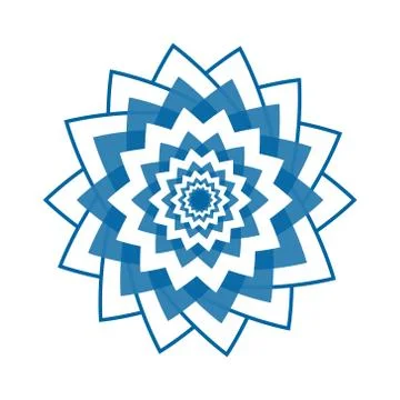 Light blue abstract geometric flower logo template Stock Illustration
