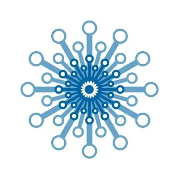Light blue abstract geometric flower logo template Ilustración de archivo