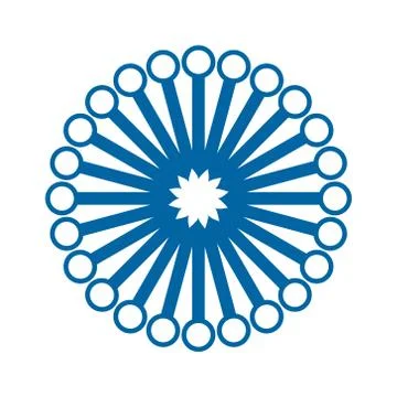 Light blue abstract geometric flower logo template Stock Illustration