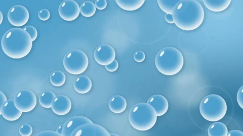 Light blue abstract moving background with bubbles Stock Footage 105587057