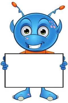 Light blue alien character Illustrazione stock