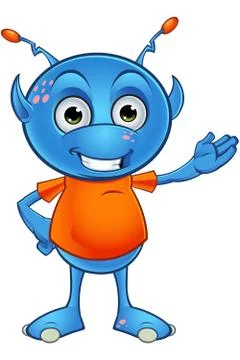 Light blue alien character Stock Illustration
