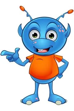 Light blue alien character Stock Illustration