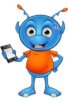 Light blue alien character Stock Illustration