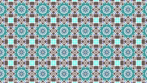 Light blue and green colored loop video of seamless pattern with Stock Footage 202122898