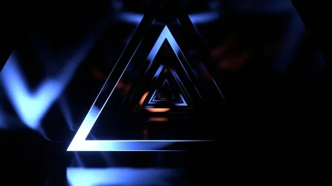 Light Blue and Peach Triangle Warp Tunnel Background VJ Loop in 4K Stock Footage 342279056
